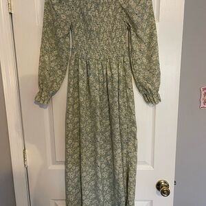 Floral Green Maxi Dress